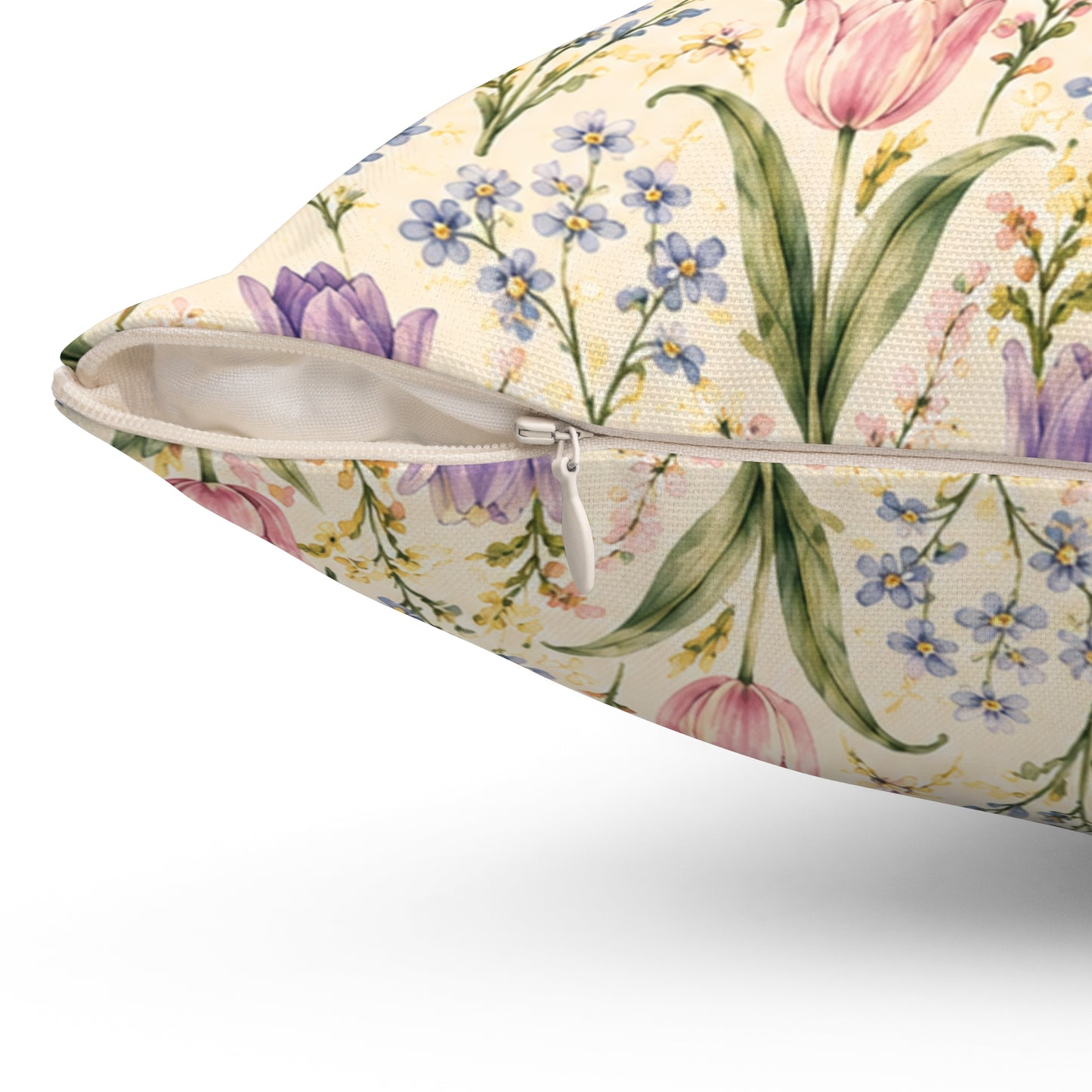 Tulip Whispers Pillow - Pastel Tulip Throw Pillow - Floral Decorative Cushion - Cottage Garden Decor