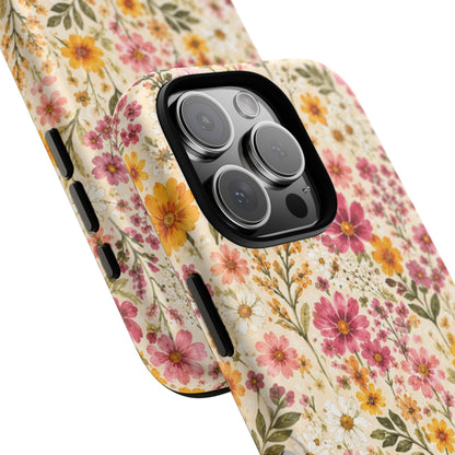 Wildflower Meadow Magnetic Protective Phone Case – Tough Dual-Layer Cover