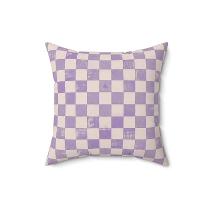Lavender Check Pillow - Purple Checkerboard Throw Pillow - Pastel Decorative Cushion - Retro Home Decor