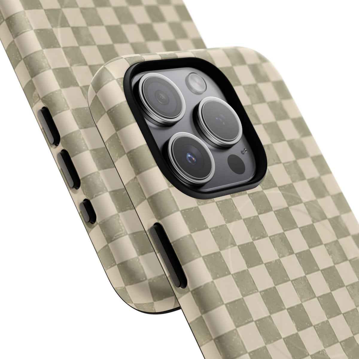 Sage Check Magnetic Protective Phone Case – Tough Dual-Layer Cover
