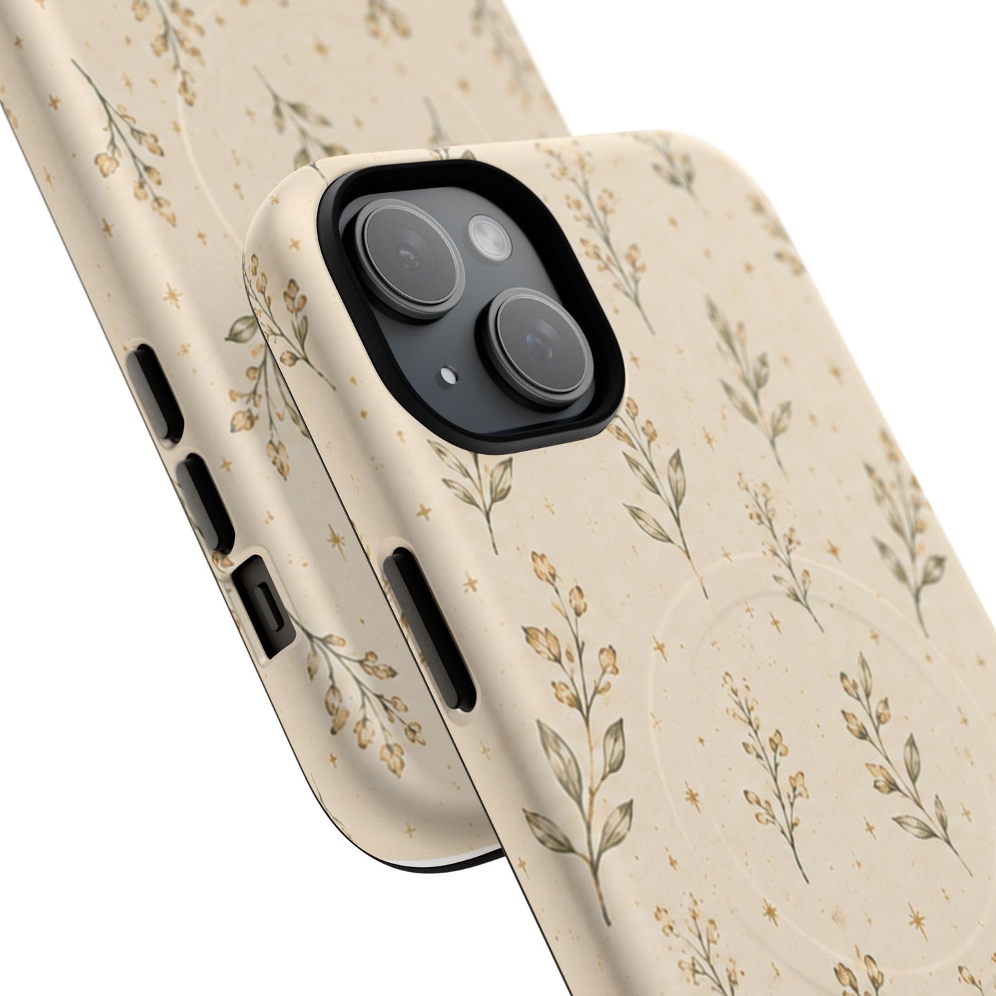 Floral Sprig Magnetic Protective Phone Case – Tough Dual-Layer Cover