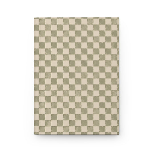 Sage Check Hardcover Journal – Lined Checkerboard Notebook