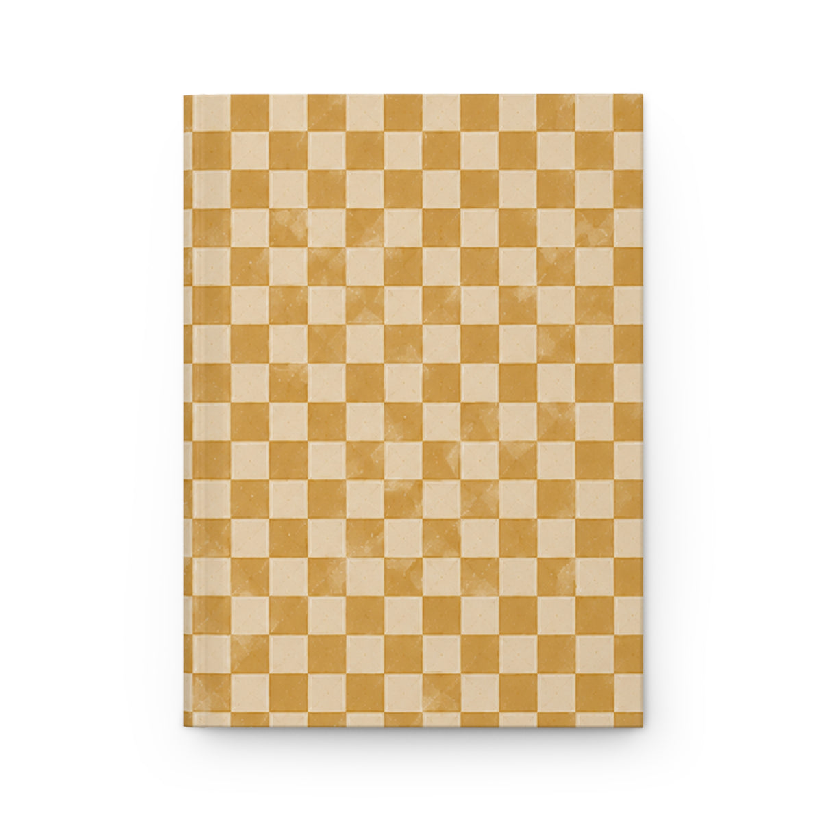 Golden Check Hardcover Journal – Lined Checkerboard Notebook