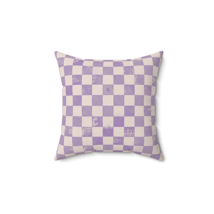Lavender Check Pillow - Purple Checkerboard Throw Pillow - Pastel Decorative Cushion - Retro Home Decor