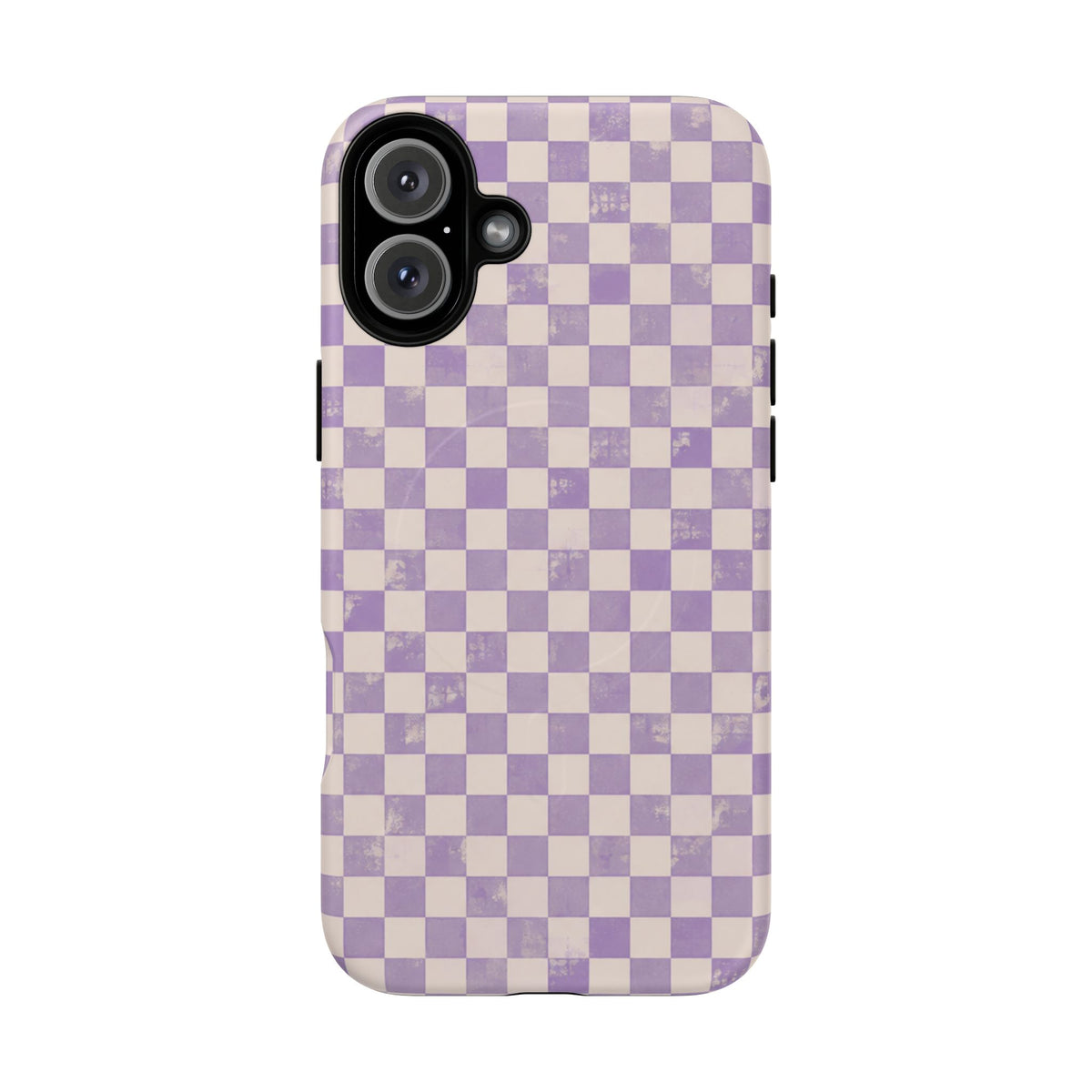 Lavender Check Magnetic Protective Phone Case – Tough Dual-Layer Cover