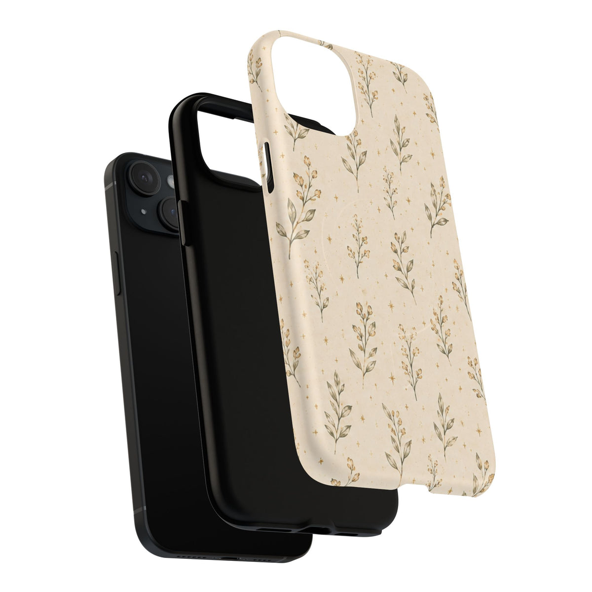 Floral Sprig Magnetic Protective Phone Case – Tough Dual-Layer Cover