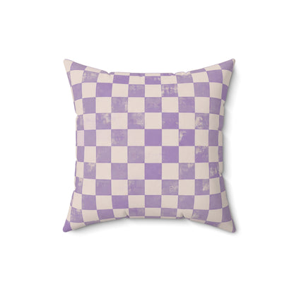 Lavender Check Pillow - Purple Checkerboard Throw Pillow - Pastel Decorative Cushion - Retro Home Decor