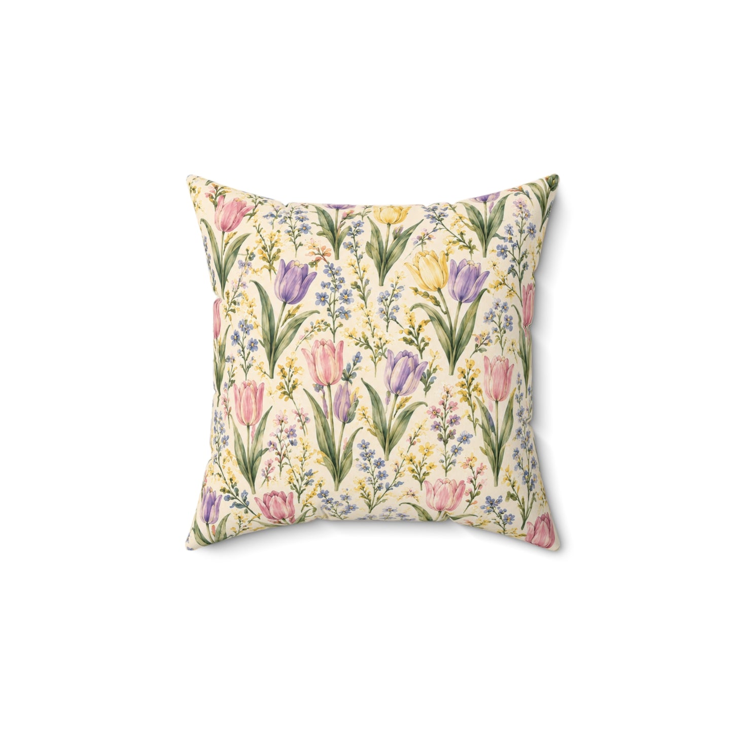 Tulip Whispers Pillow - Pastel Tulip Throw Pillow - Floral Decorative Cushion - Cottage Garden Decor