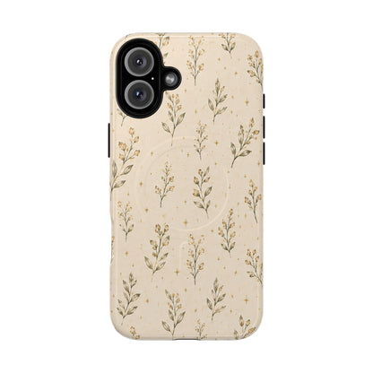 Floral Sprig Magnetic Protective Phone Case – Tough Dual-Layer Cover