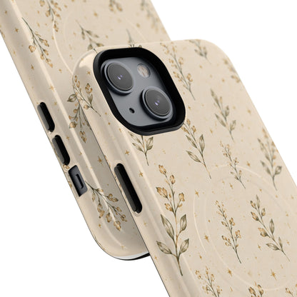 Floral Sprig Magnetic Protective Phone Case – Tough Dual-Layer Cover