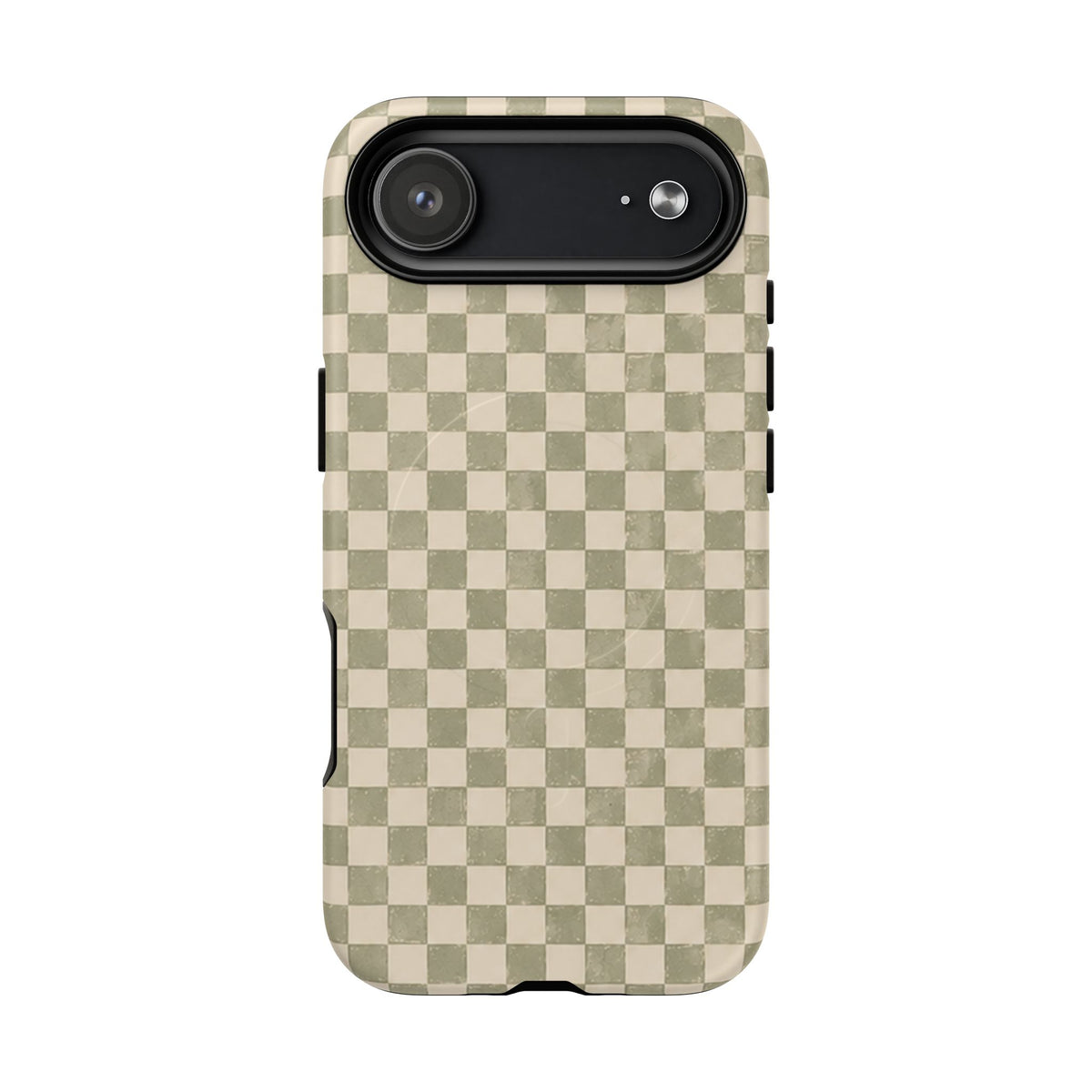 Sage Check Magnetic Protective Phone Case – Tough Dual-Layer Cover