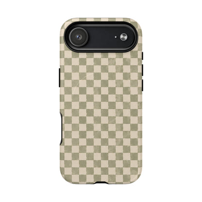 Sage Check Magnetic Protective Phone Case – Tough Dual-Layer Cover