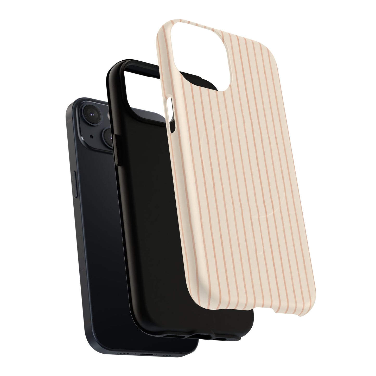 Soft Blush Lines Magnetic Protective Phone Case – Tough Dual-Layer Cover