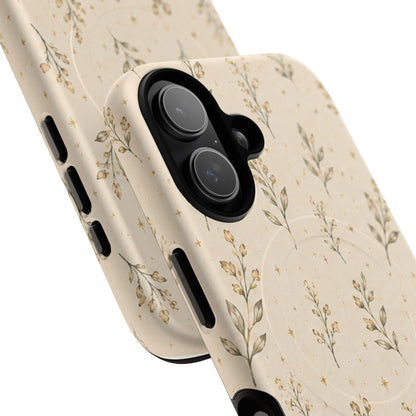Floral Sprig Magnetic Protective Phone Case – Tough Dual-Layer Cover