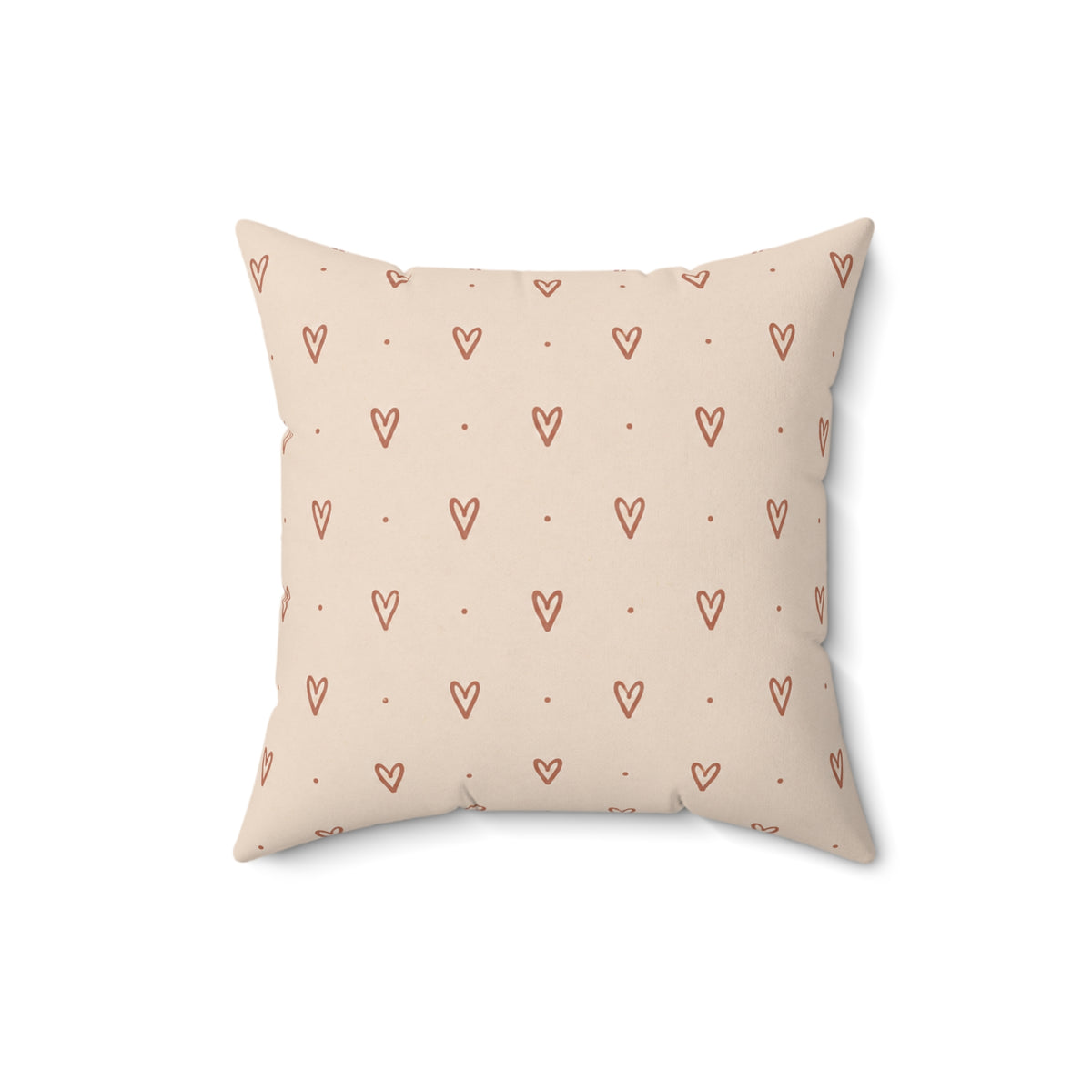 Little Sweet Hearts Pillow - Blush Heart Throw Pillow - Cute Decorative Cushion - Neutral Bedroom Decor