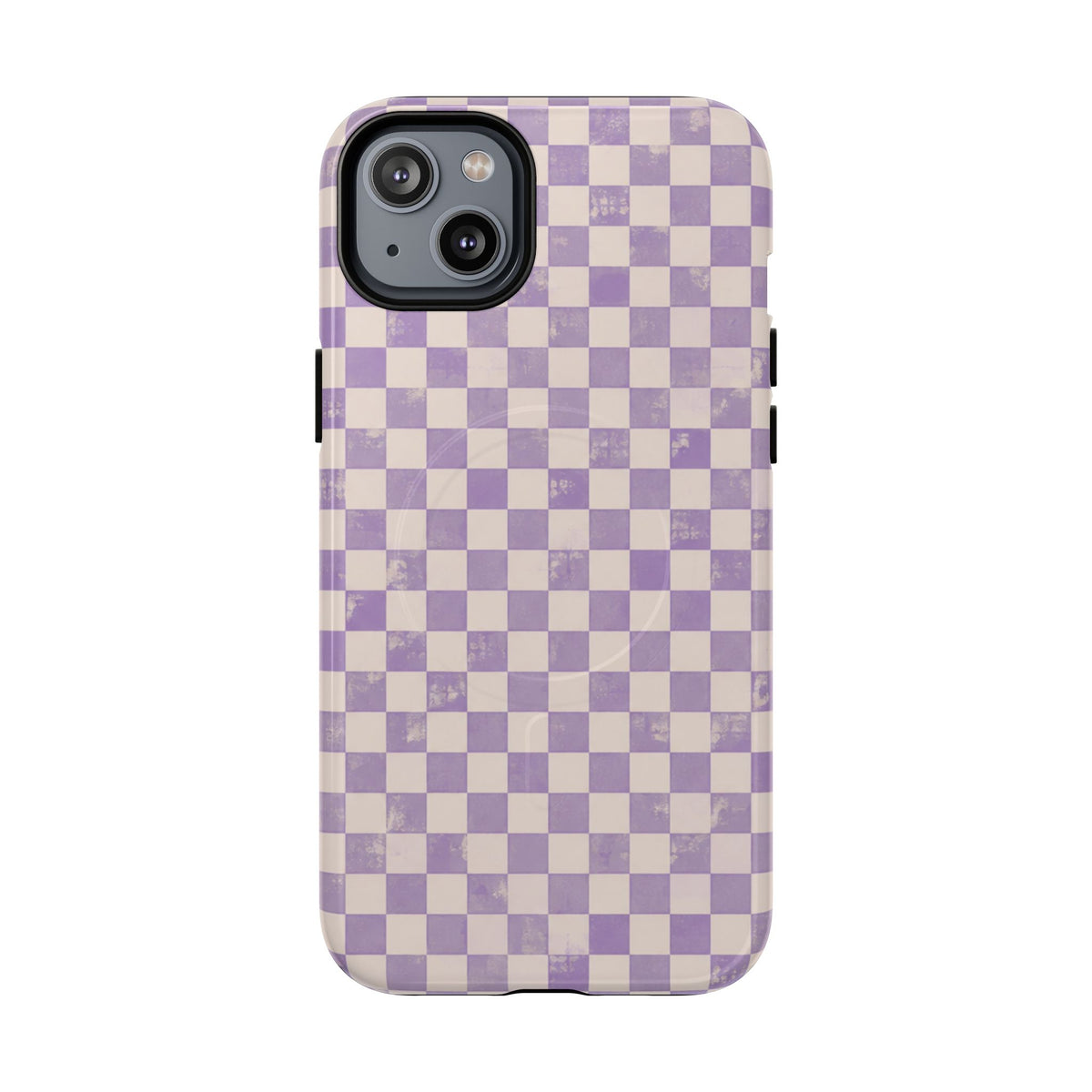 Lavender Check Magnetic Protective Phone Case – Tough Dual-Layer Cover