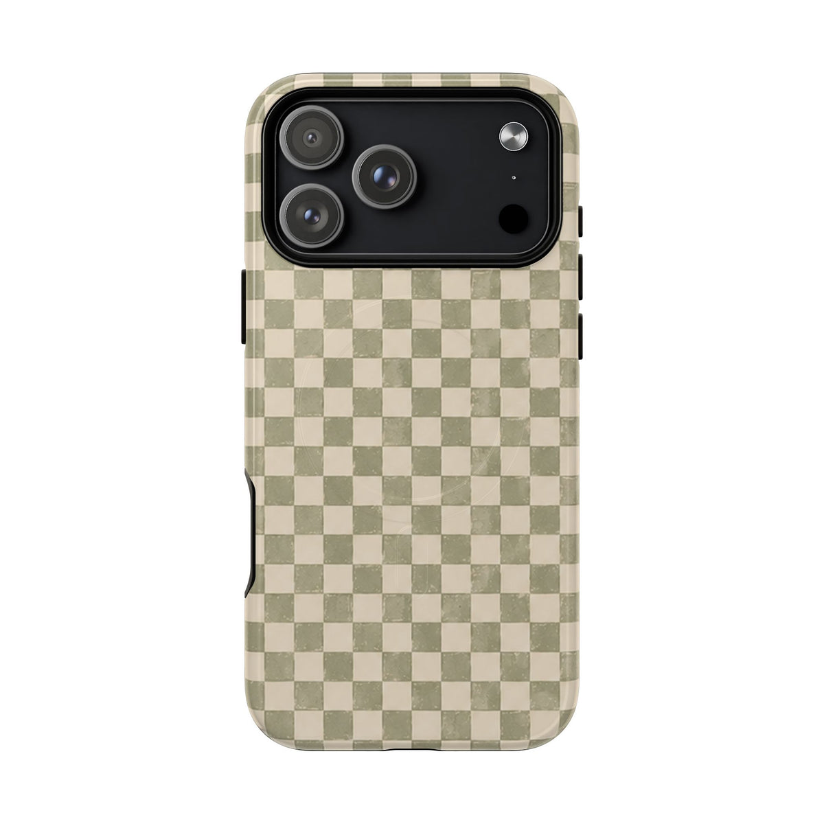 Sage Check Magnetic Protective Phone Case – Tough Dual-Layer Cover