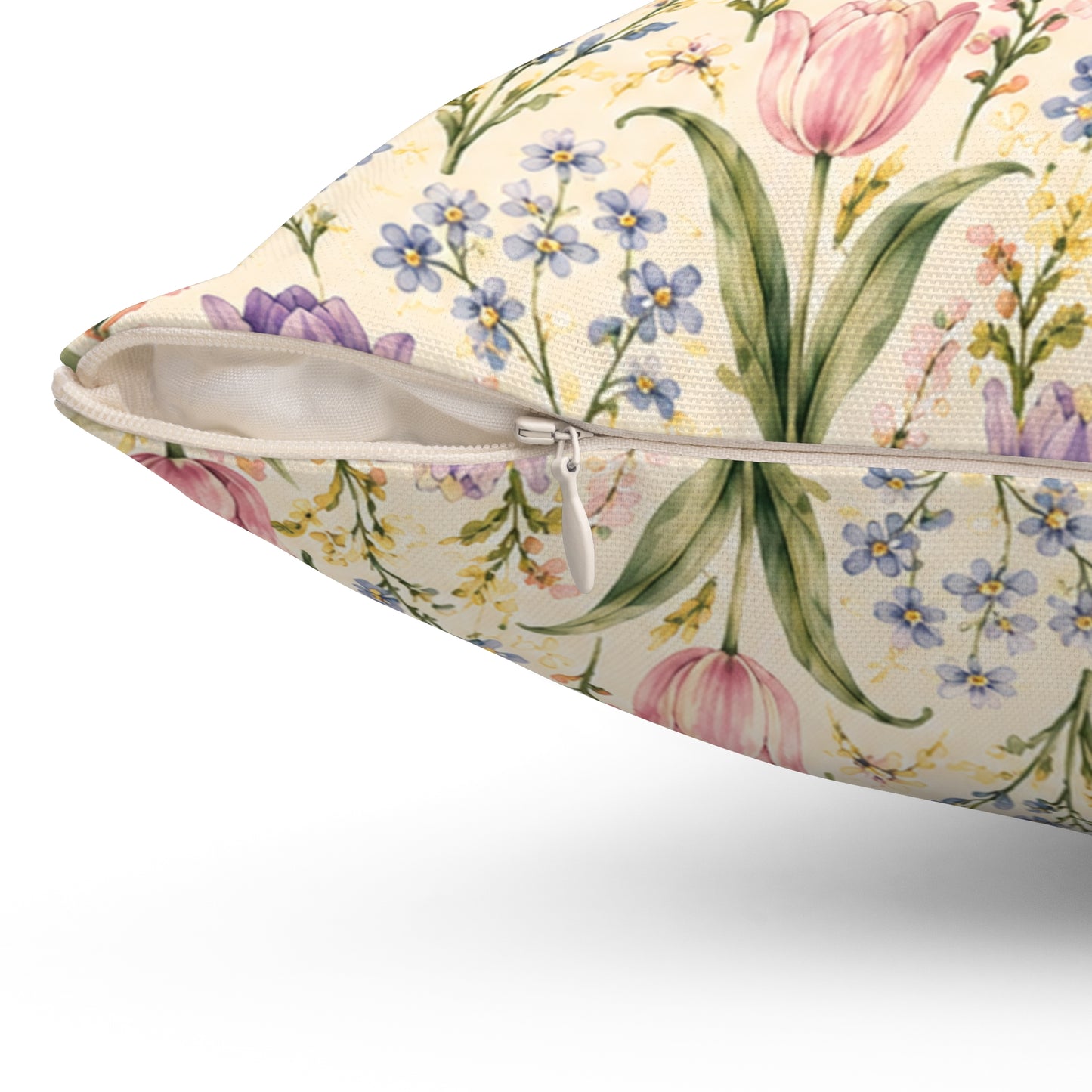 Tulip Whispers Pillow - Pastel Tulip Throw Pillow - Floral Decorative Cushion - Cottage Garden Decor
