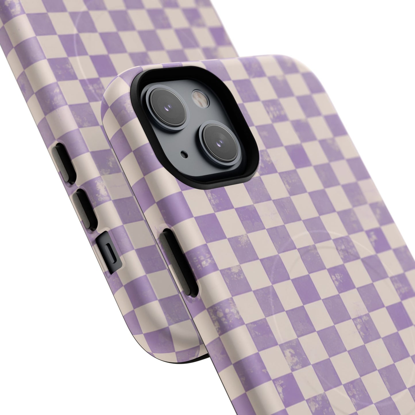 Lavender Check Magnetic Protective Phone Case – Tough Dual-Layer Cover