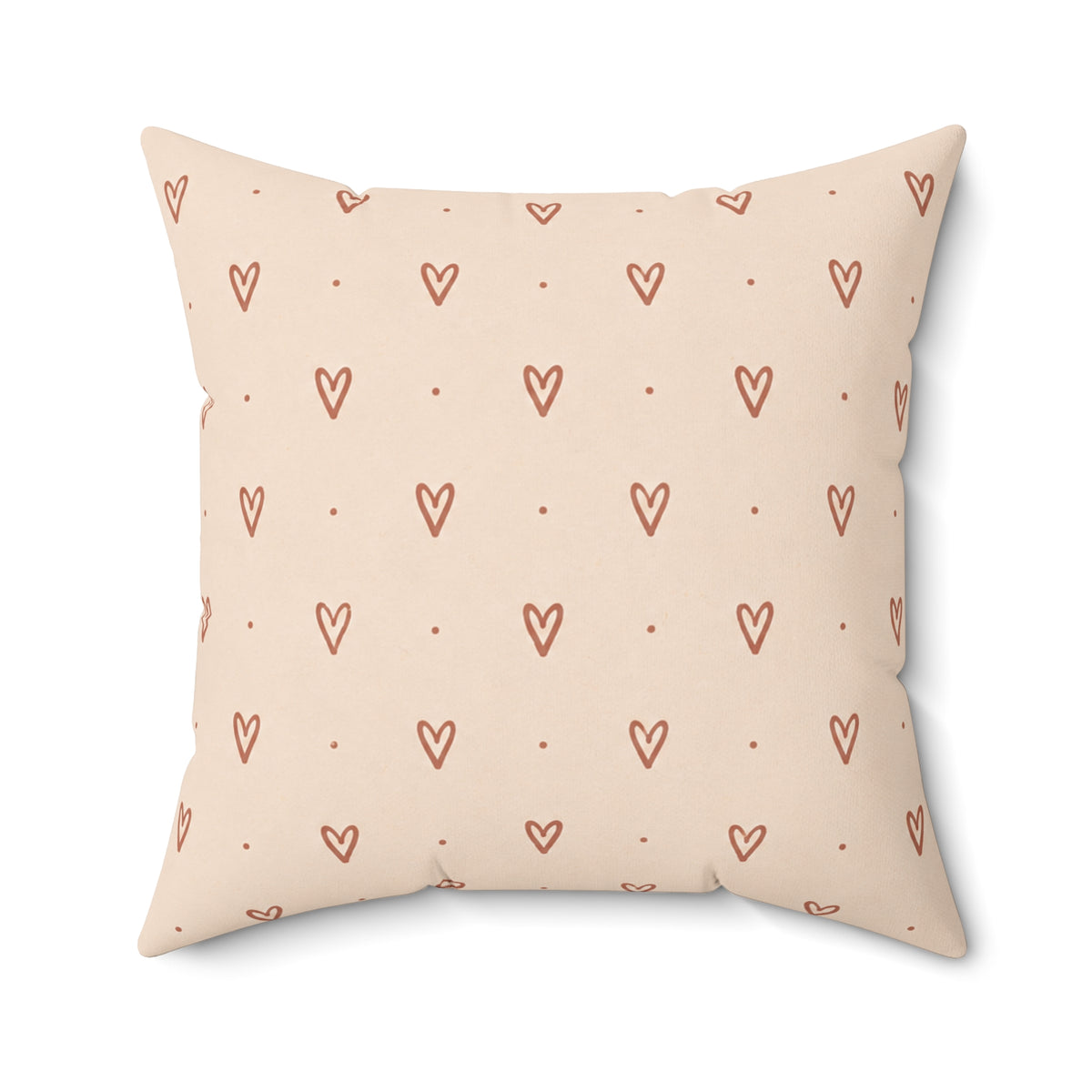 Little Sweet Hearts Pillow - Blush Heart Throw Pillow - Cute Decorative Cushion - Neutral Bedroom Decor