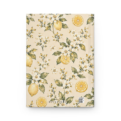 Limonella Garden Hardcover Journal – Lined Lemon Floral Notebook