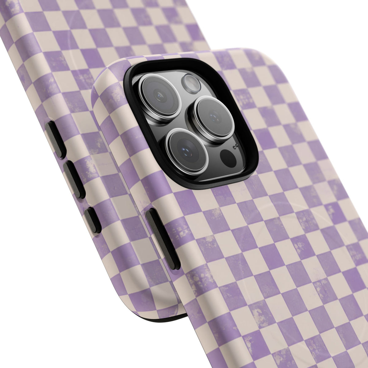 Lavender Check Magnetic Protective Phone Case – Tough Dual-Layer Cover