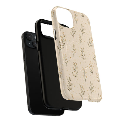 Floral Sprig Magnetic Protective Phone Case – Tough Dual-Layer Cover