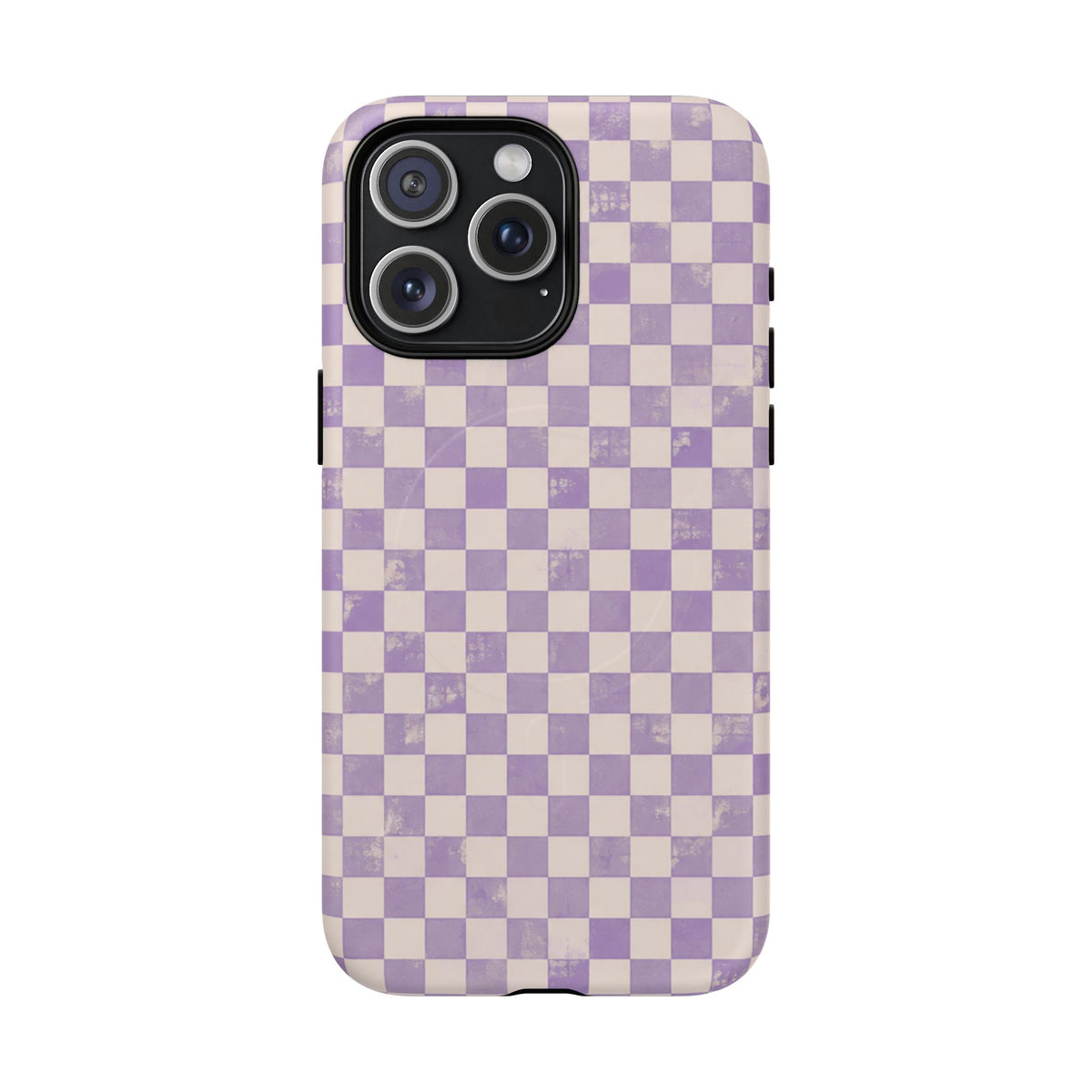 Lavender Check Magnetic Protective Phone Case – Tough Dual-Layer Cover