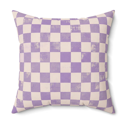 Lavender Check Pillow - Purple Checkerboard Throw Pillow - Pastel Decorative Cushion - Retro Home Decor