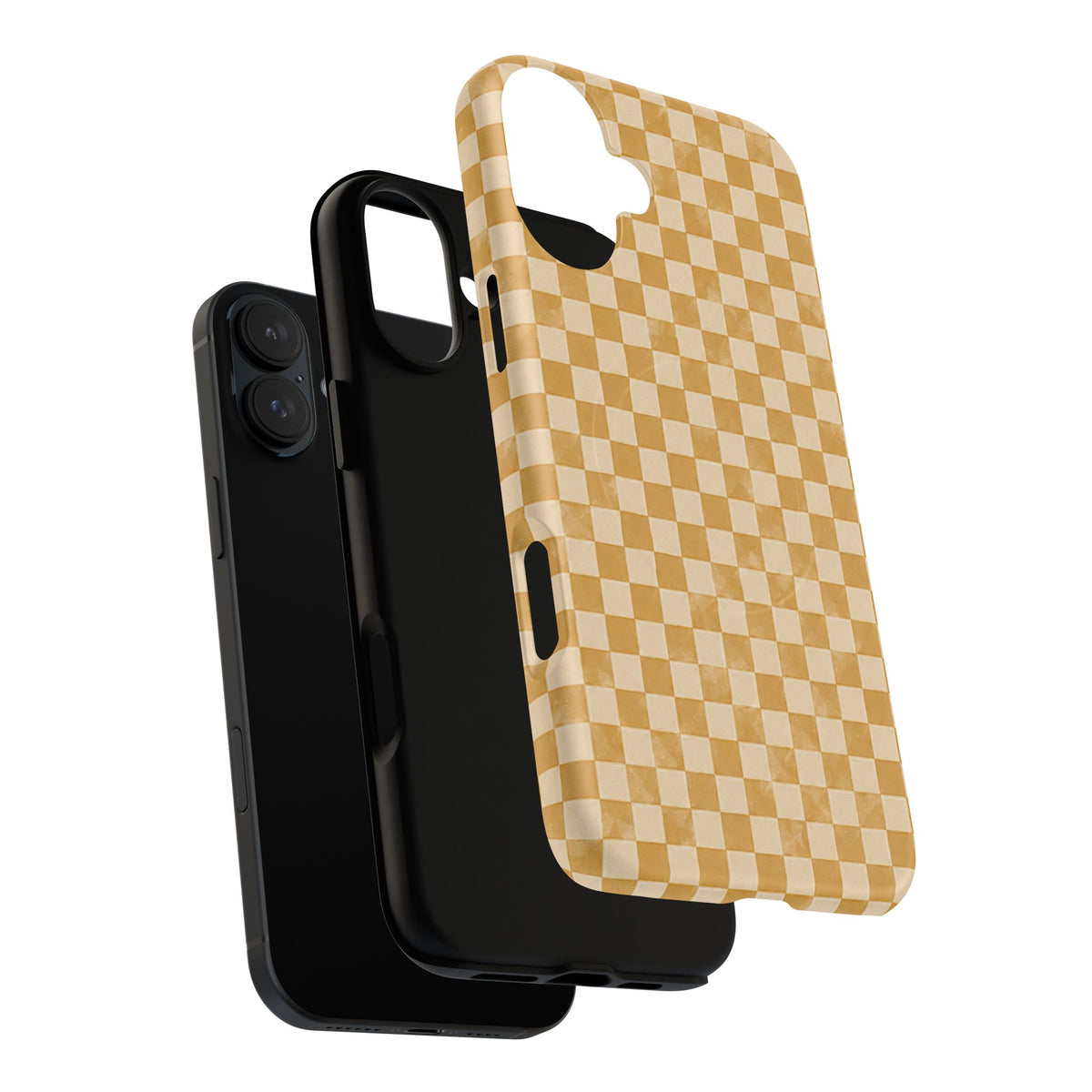 Golden Check Magnetic Protective Phone Case – Tough Dual-Layer Cover