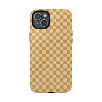 Golden Check Magnetic Protective Phone Case – Tough Dual-Layer Cover