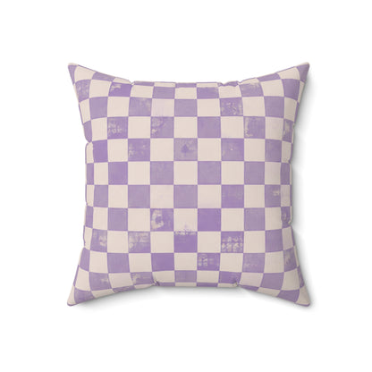 Lavender Check Pillow - Purple Checkerboard Throw Pillow - Pastel Decorative Cushion - Retro Home Decor