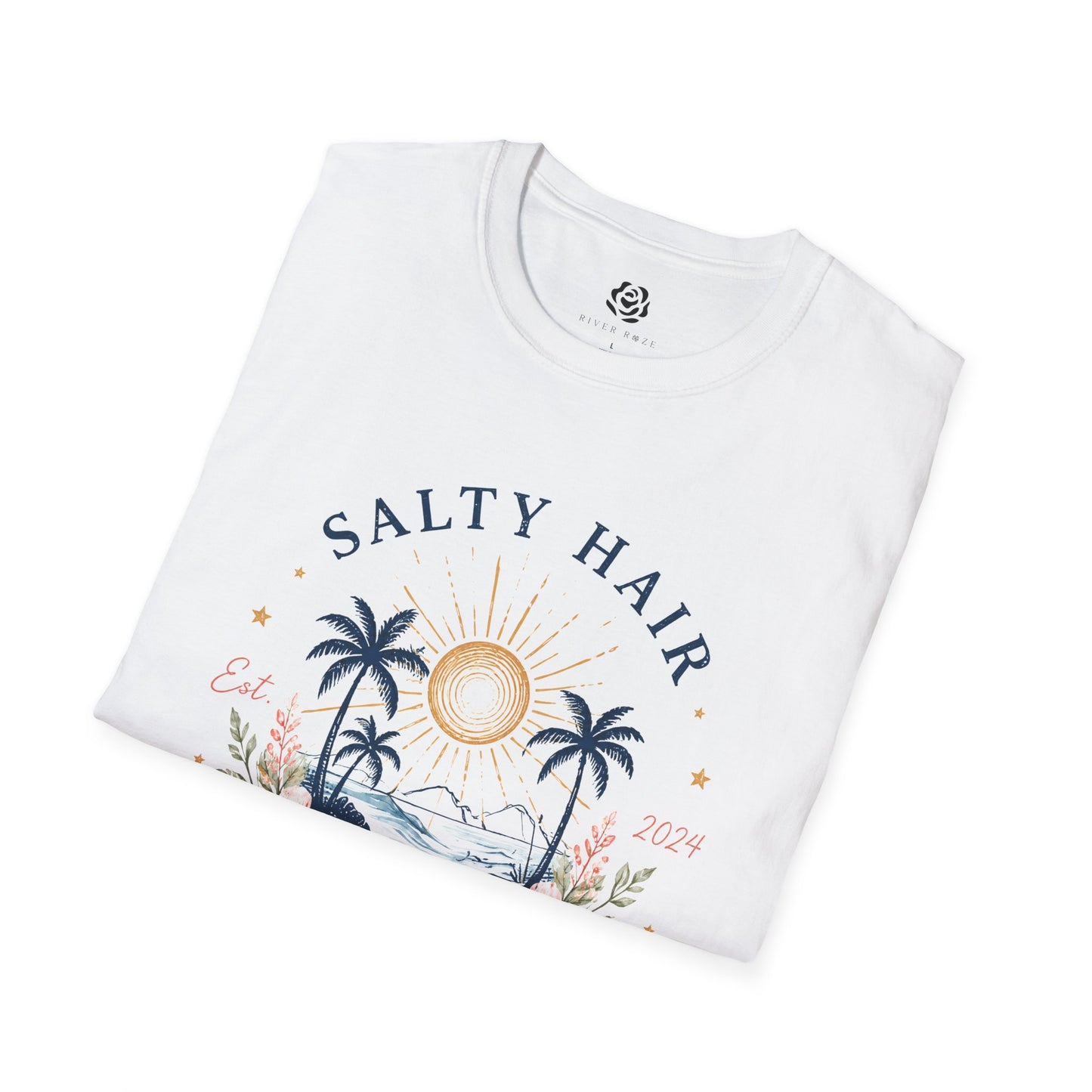 Salty Hair Sunny Days T-Shirt, Coastal Beach Graphic Tee, Summer Vacation Shirt, Surf & Ocean Lover Gift, Tropical Palm Tree Tee