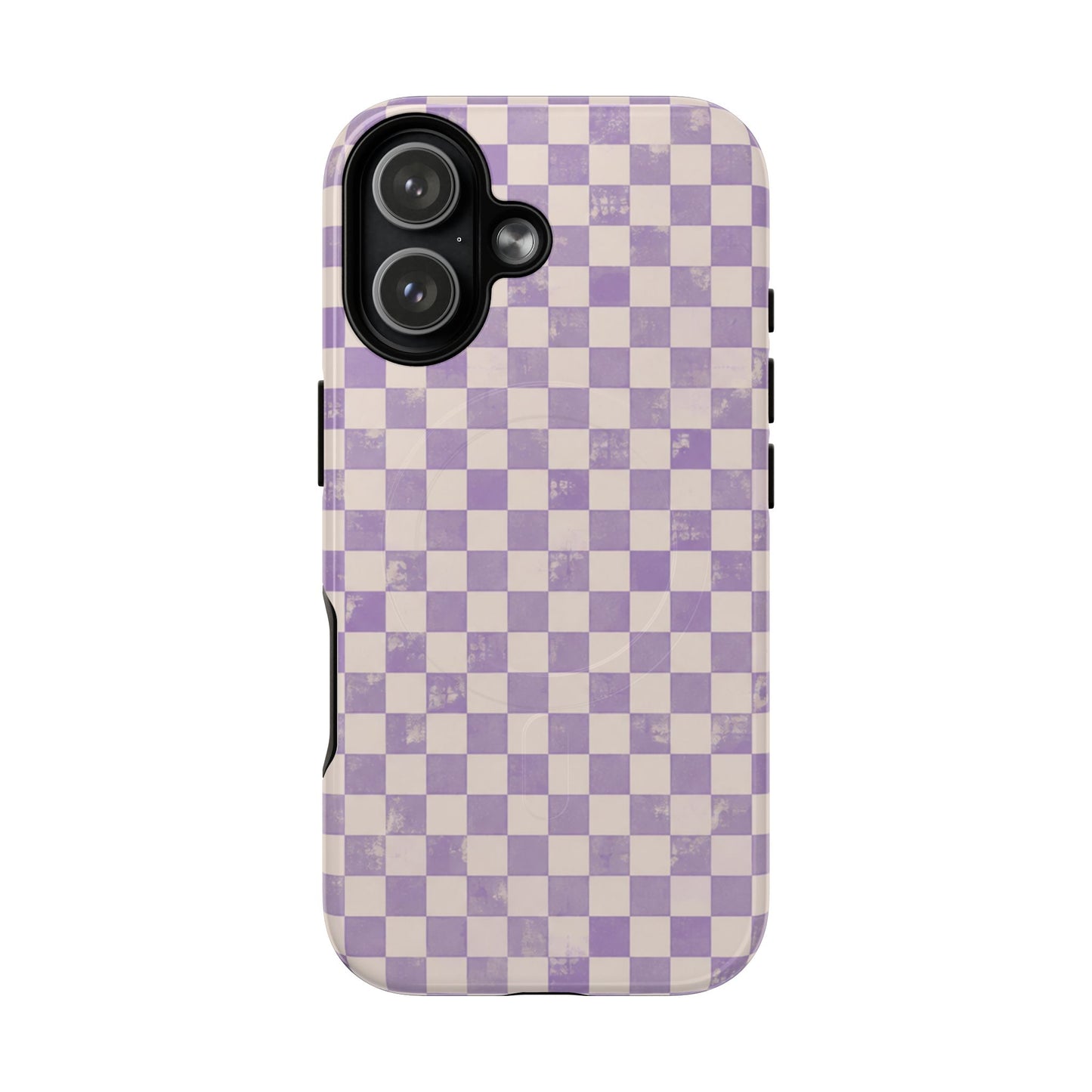 Lavender Check Magnetic Protective Phone Case – Tough Dual-Layer Cover