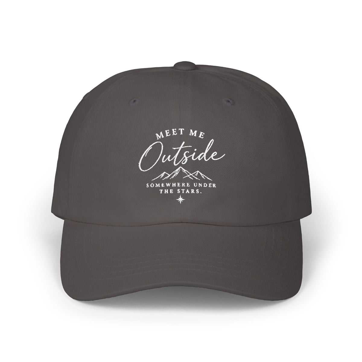 Meet Me Outside Embroidered Dad Cap – Outdoor Adventure Hat