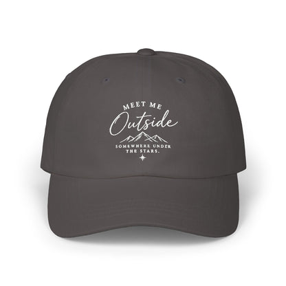 Meet Me Outside Embroidered Dad Cap – Outdoor Adventure Hat