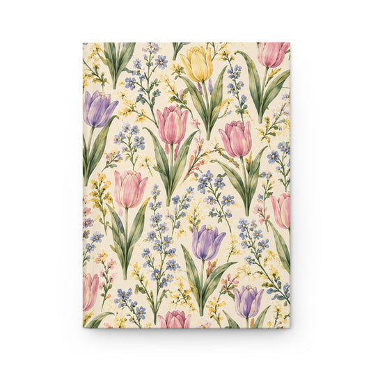Spring Tulips Hardcover Journal – Lined Floral Notebook