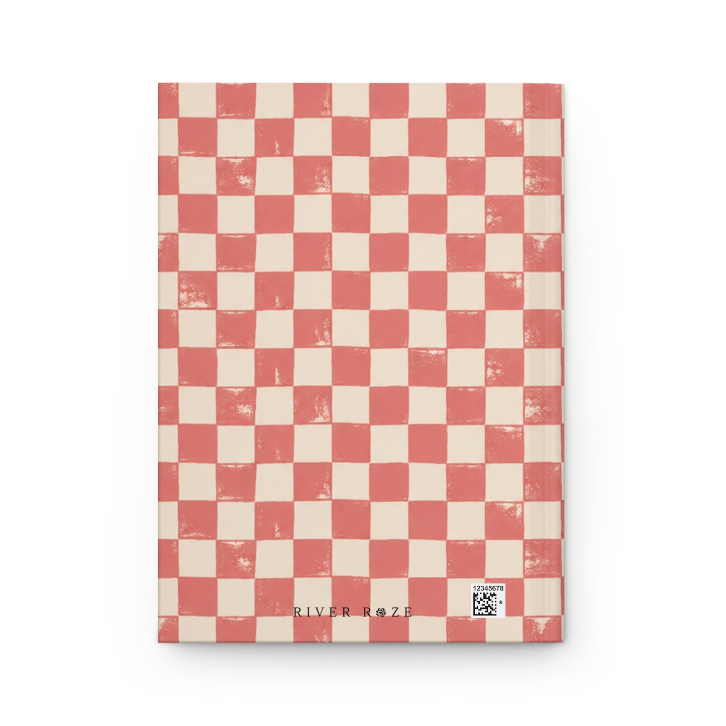 Coral Check Hardcover Journal – Lined Checkerboard Notebook