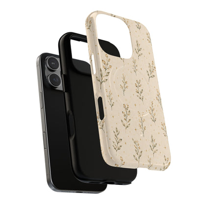 Floral Sprig Magnetic Protective Phone Case – Tough Dual-Layer Cover