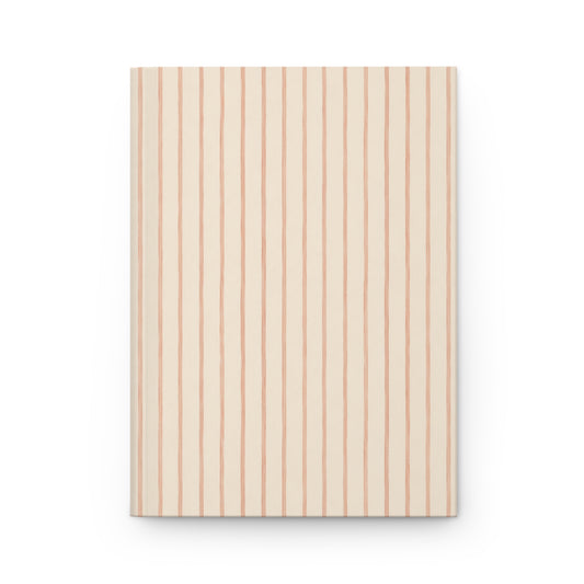 Soft Blush Lines Hardcover Journal – Lined Minimalist Notebook