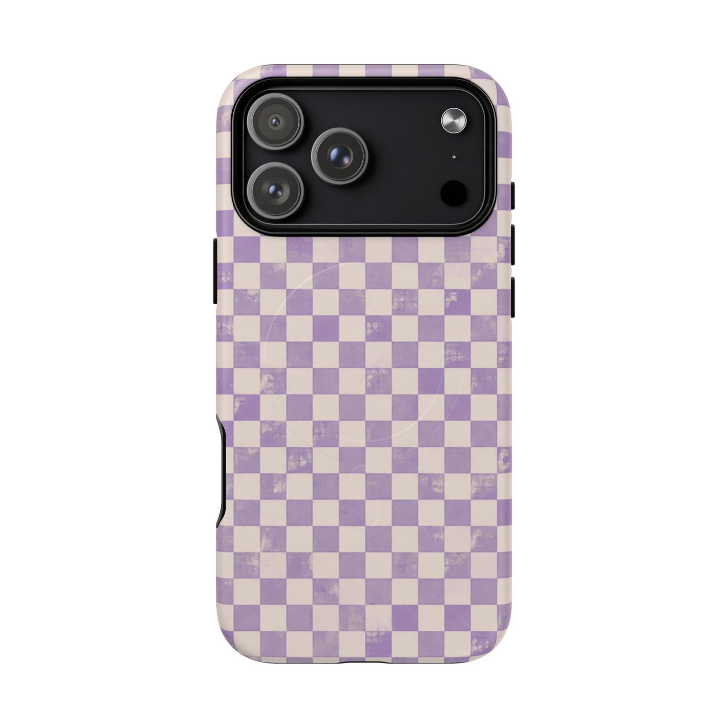 Lavender Check Magnetic Protective Phone Case – Tough Dual-Layer Cover