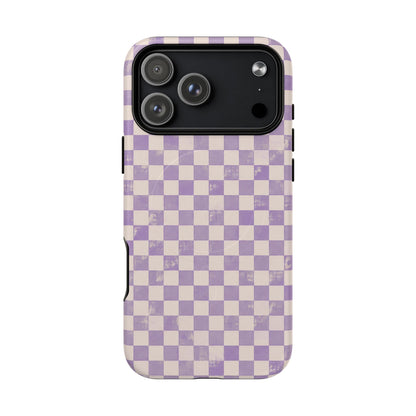 Lavender Check Magnetic Protective Phone Case – Tough Dual-Layer Cover