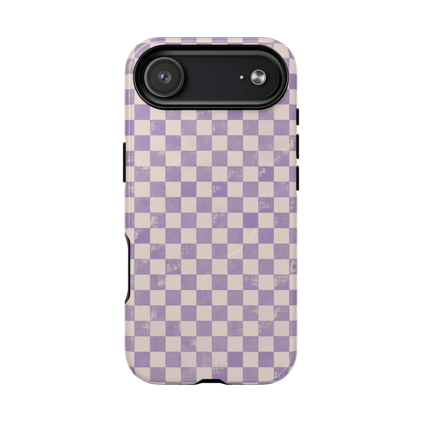 Lavender Check Magnetic Protective Phone Case – Tough Dual-Layer Cover
