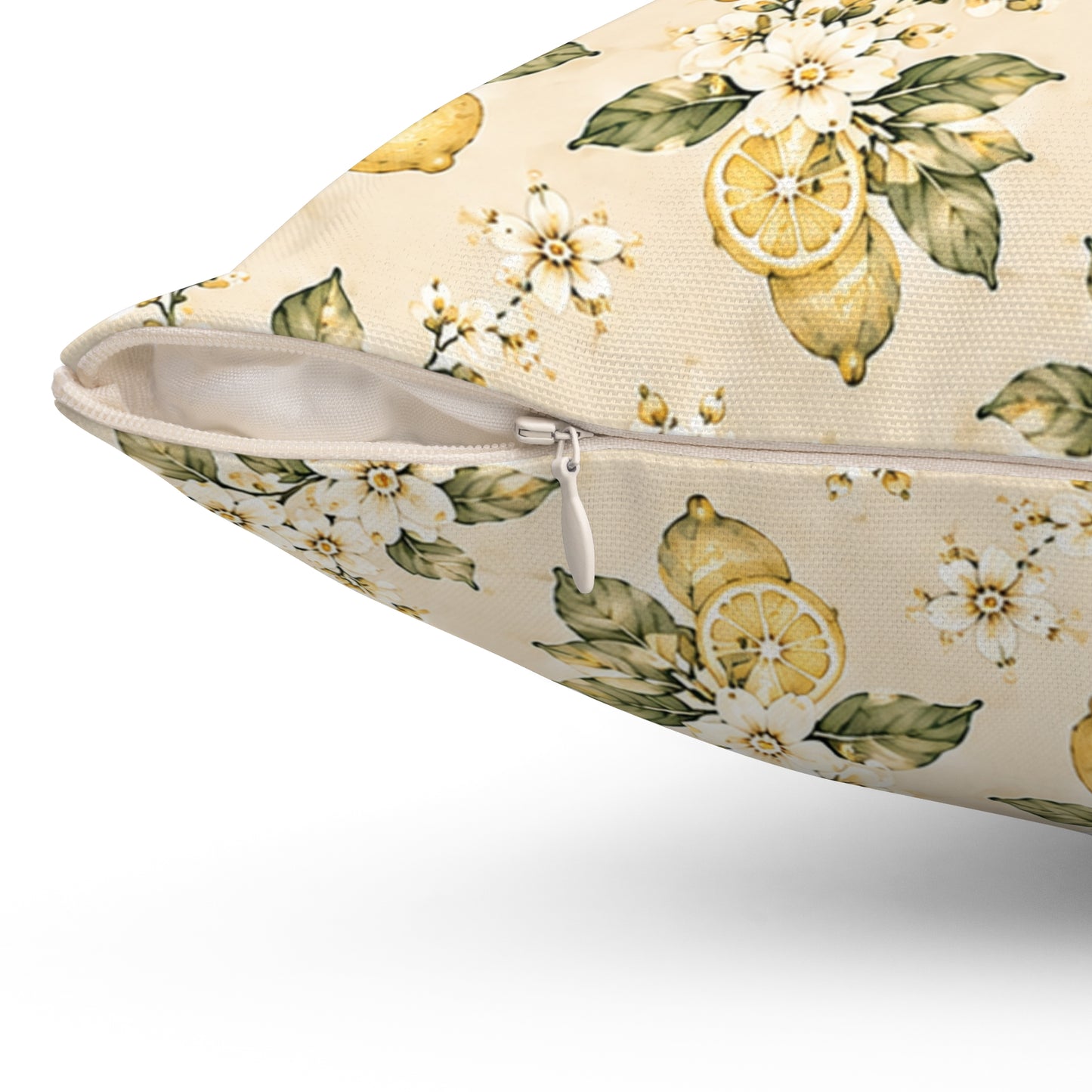 Limonella Garden Pillow - Lemon Floral Throw Pillow - Botanical Decorative Cushion - Cottage Kitchen Decor