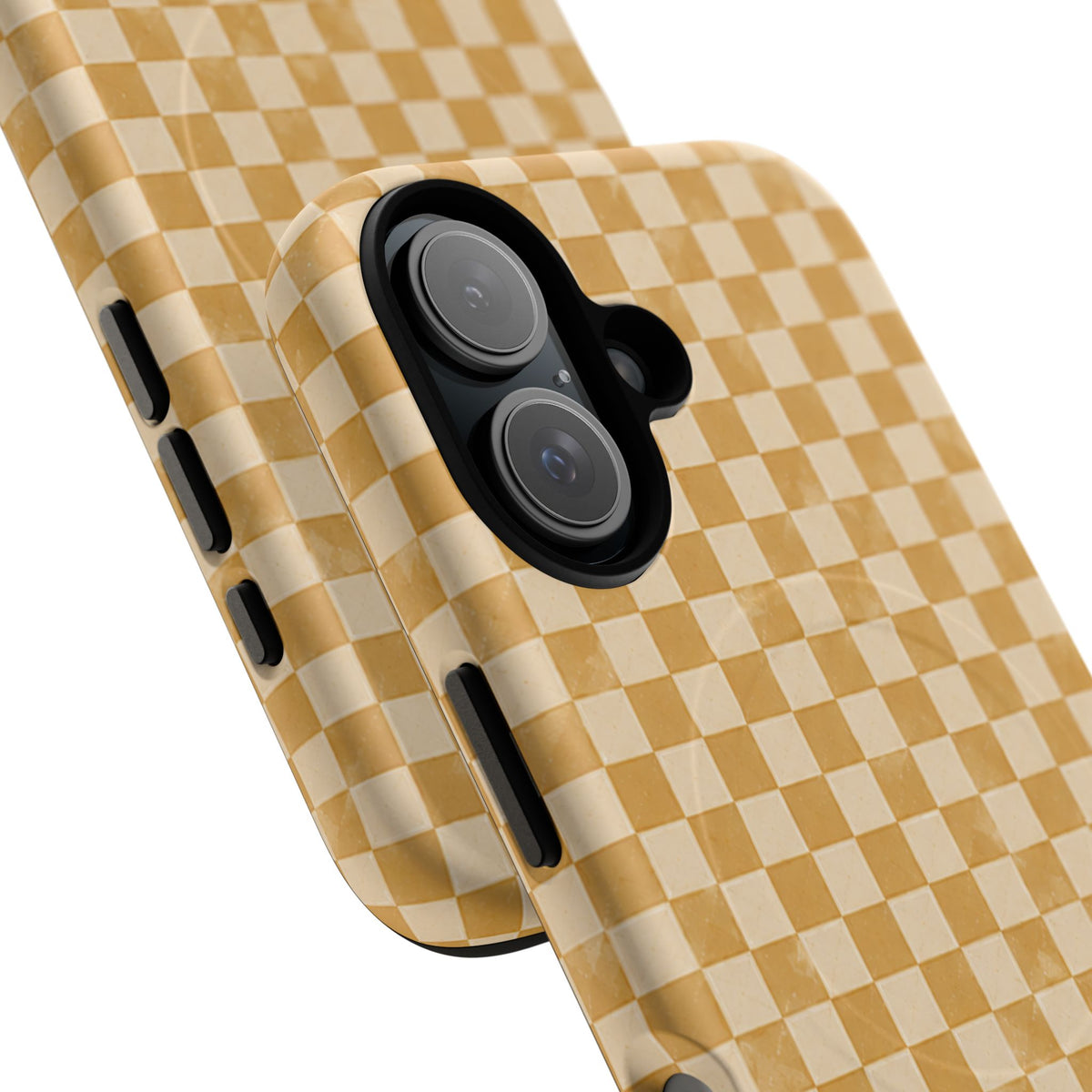 Golden Check Magnetic Protective Phone Case – Tough Dual-Layer Cover