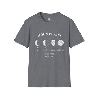 Moon Phases Graphic T-Shirt – Celestial Lunar Tee