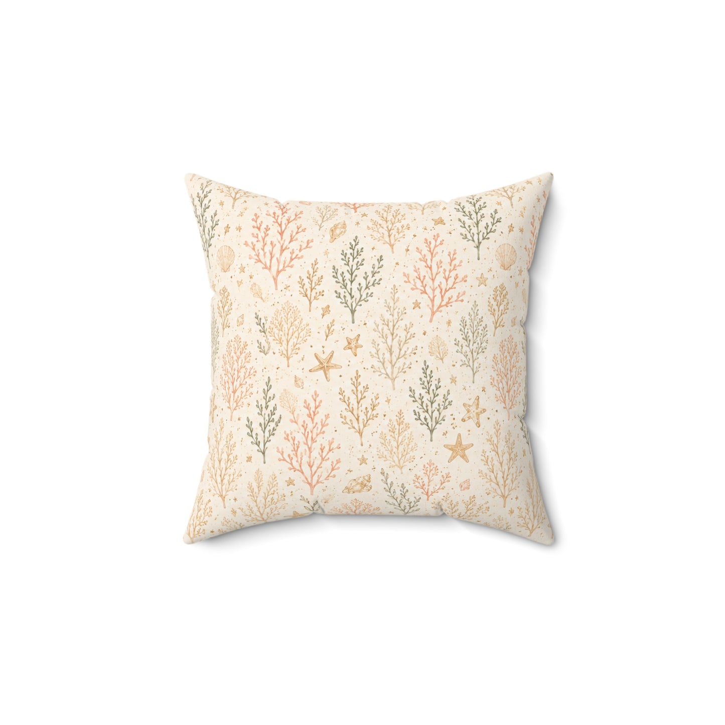 Coral Garden Pillow - Coastal Throw Pillow - Sea Coral Decorative Cushion - Pastel Beach Home Decor