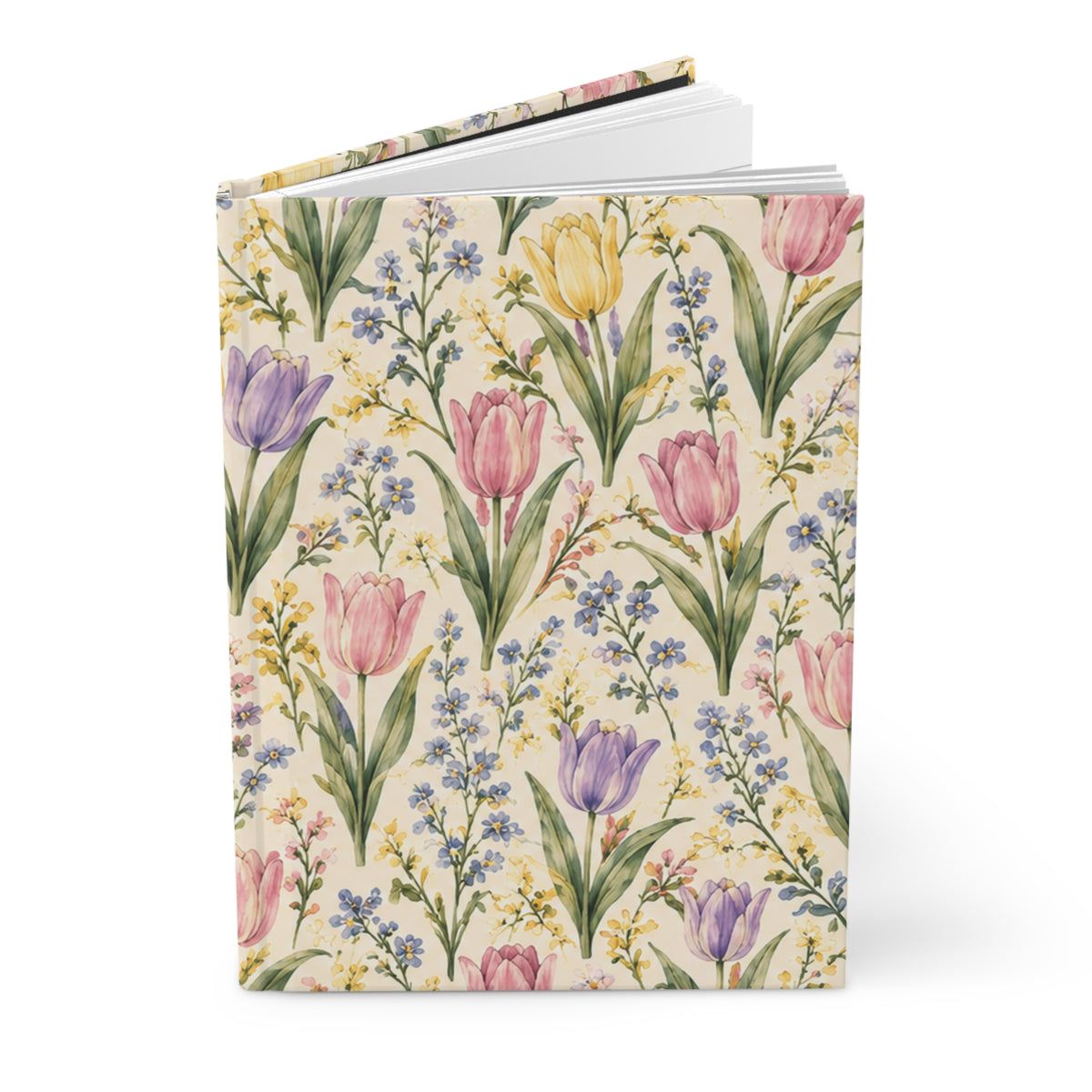 Spring Tulips Hardcover Journal – Lined Floral Notebook