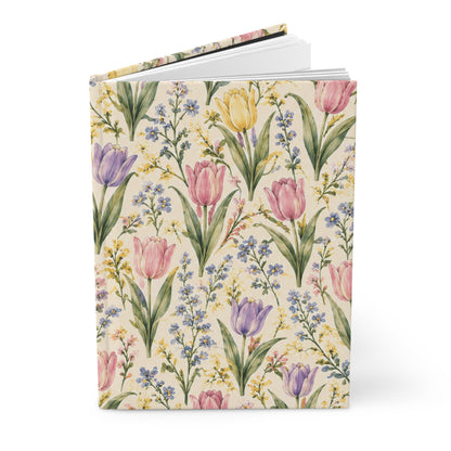 Spring Tulips Hardcover Journal – Lined Floral Notebook