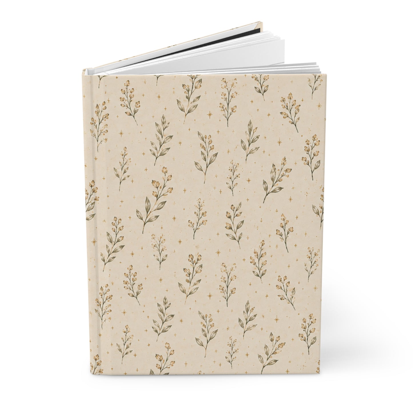 Golden Sprigs Hardcover Journal – Lined Botanical Notebook